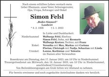 Traueranzeige Simon Felsl