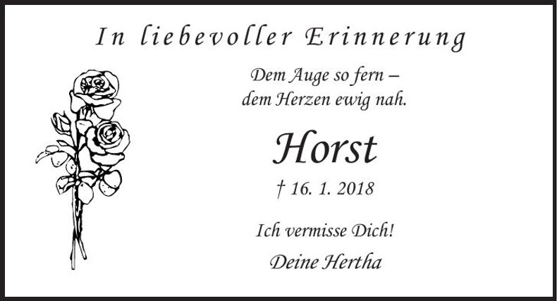 Traueranzeige Horst Rassl