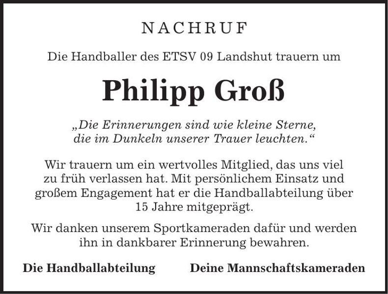 Traueranzeige Philipp Groß