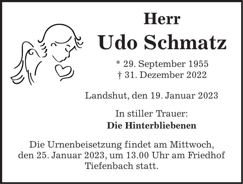 Traueranzeige Udo Schmatz
