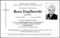Traueranzeige Rosa Englbrecht