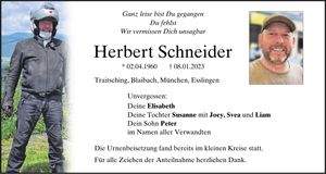 Traueranzeige Herbert Schneider