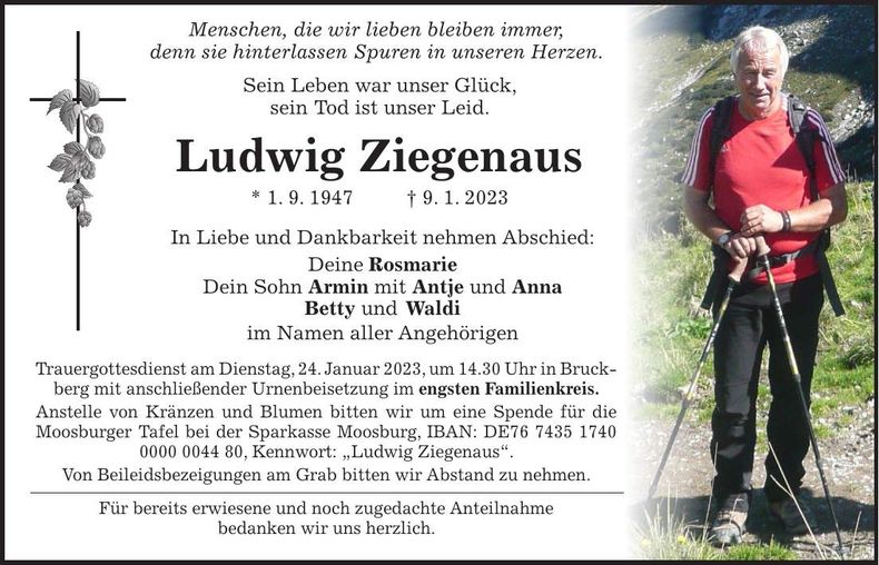 Traueranzeige Ludwig Ziegenaus