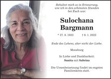 Traueranzeige Sulochana Bargmann