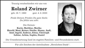 Traueranzeige Roland Zwirner