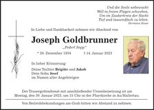 Traueranzeige Joseph Goldbrunner