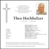 Traueranzeige Theo Hochholzer