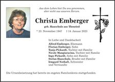 Traueranzeige Christa Emberger
