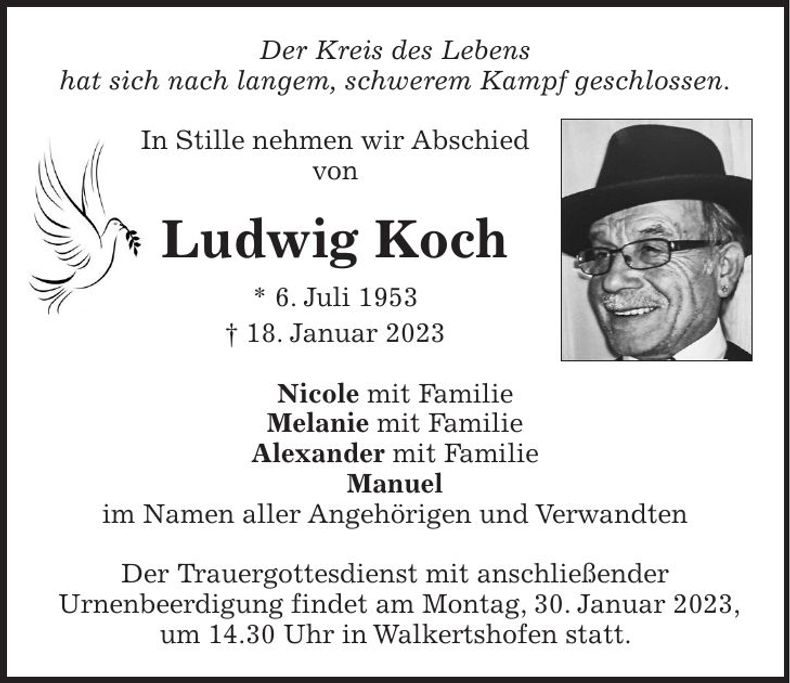 Traueranzeige Ludwig Koch