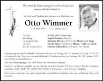 Traueranzeige Otto Wimmer