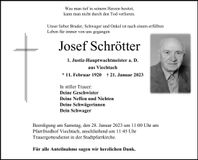 Traueranzeige Josef Schrötter