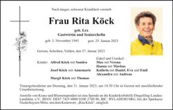Traueranzeige Rita Köck