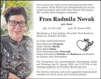 Traueranzeige Radmila Novak