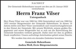 Traueranzeige Theres Niedermeier