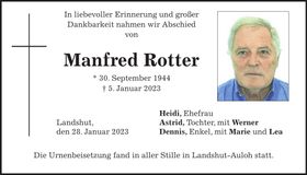 Traueranzeige Manfred Rotter