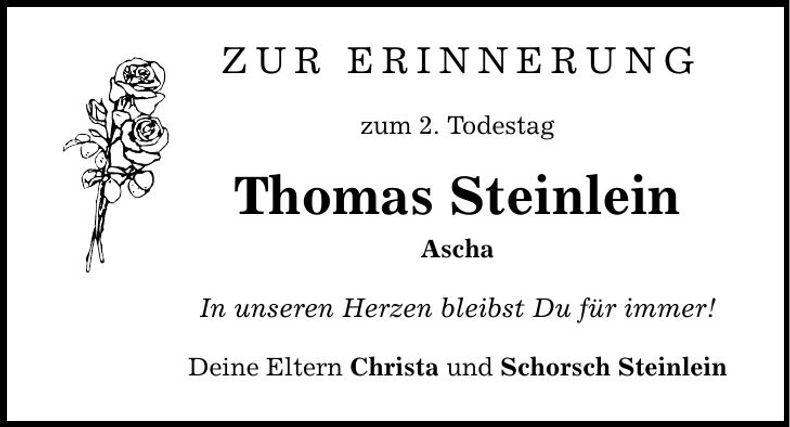 Traueranzeige Thomas Steinlein