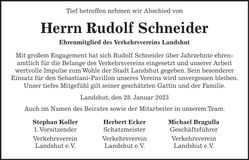 Traueranzeige Rudolf Schneider