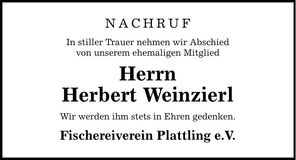 Traueranzeige Herbert Weinzierl