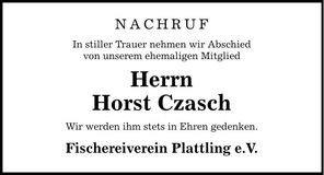 Traueranzeige Horst Czasch