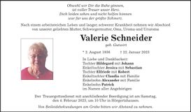 Traueranzeige Valerie Schneider