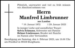 Traueranzeige Manfred Limbrunner