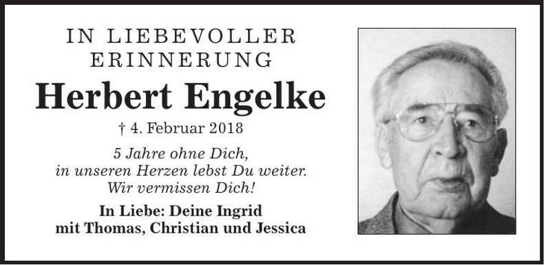 Traueranzeige Herbert Engelke