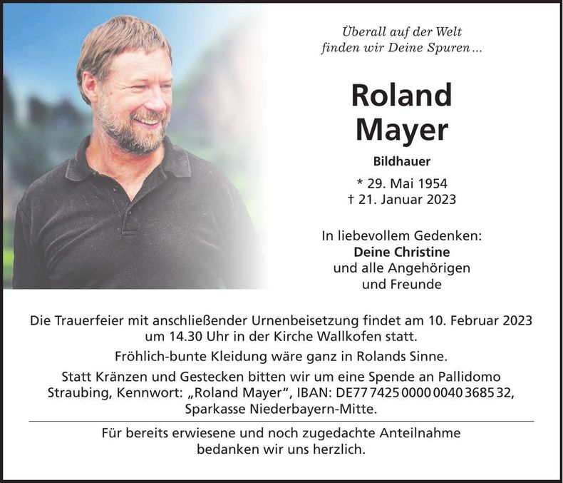 Traueranzeige Roland Mayer