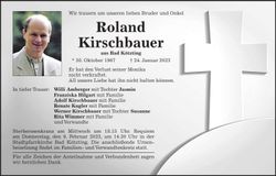 Traueranzeige Roland Kirschbauer