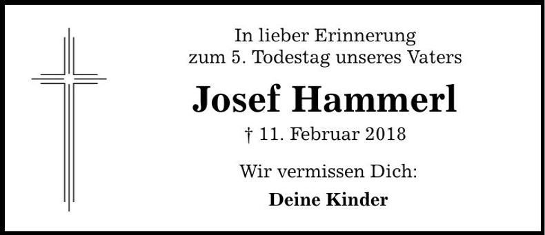 Traueranzeige Josef Hammerl