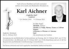 Traueranzeige Karl Aichner