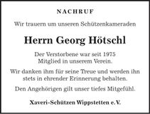 Traueranzeige Georg Hötschl