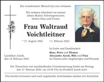 Traueranzeige Waltraud Voichtleitner