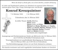 Traueranzeige Konrad Kreuzpaintner