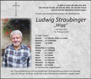 Traueranzeige Ludwig Straubinger