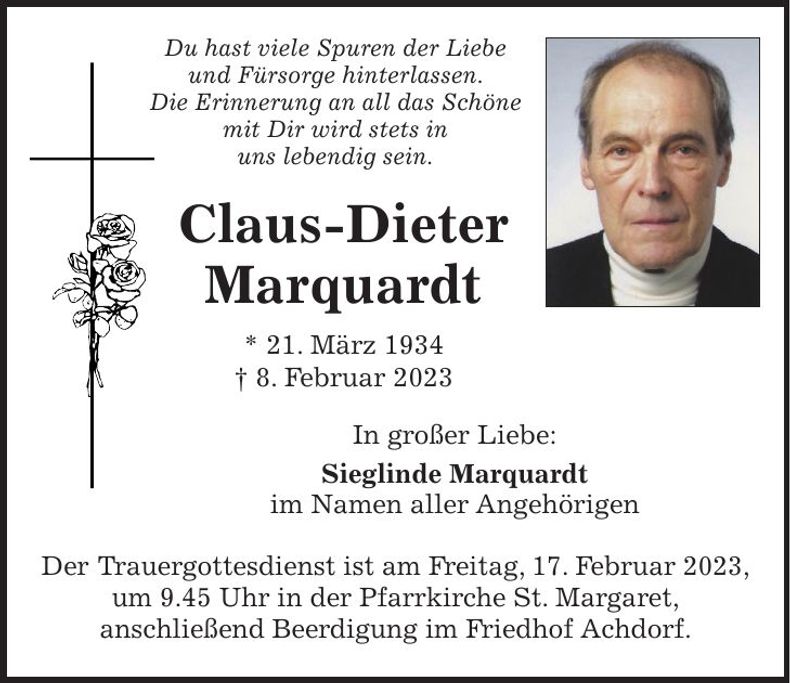 Traueranzeige Claus-Dieter Marquardt