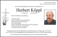 Traueranzeige Herbert Köppl