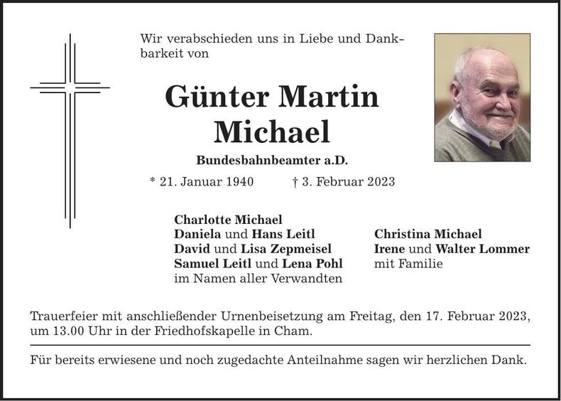 Traueranzeige Martin Michael Günter