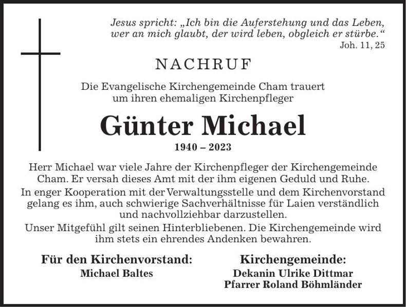 Traueranzeige Günter Michael