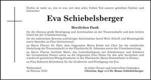 Traueranzeige Eva Schiebelsberger