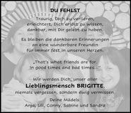 Traueranzeige Brigitte Burghardt