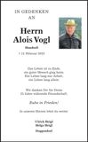 Traueranzeige Alois Vogl