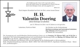 Traueranzeige H.H. Valentin Doering