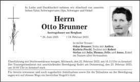 Traueranzeige Otto Brunner