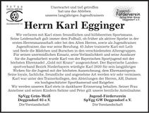 Traueranzeige Karl Egginger