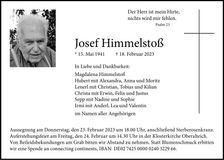 Traueranzeige Josef Himmelstoß