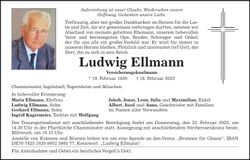 Traueranzeige Ludwig Ellmann