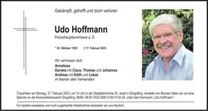 Traueranzeige Udo Hoffmann