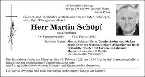 Traueranzeige Martin Schöpf
