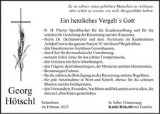 Traueranzeige Georg Hötschl