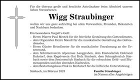 Traueranzeige Ludwig Straubinger